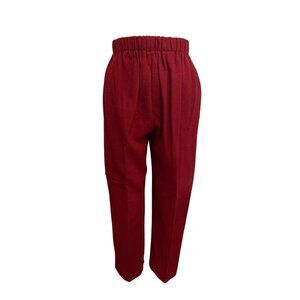 Vintage Red Wool Elastic Waist Trousers Fundraiser Supports Sustainable Fashion